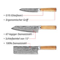 Sumisu Knives 3-teilig Wood - Chefkoch USP