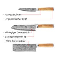 Sumisu Knives 3-teilig Wood - Hobbykoch USP