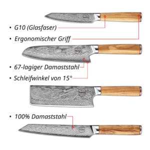 Sumisu Messerset 4-teilig Wood