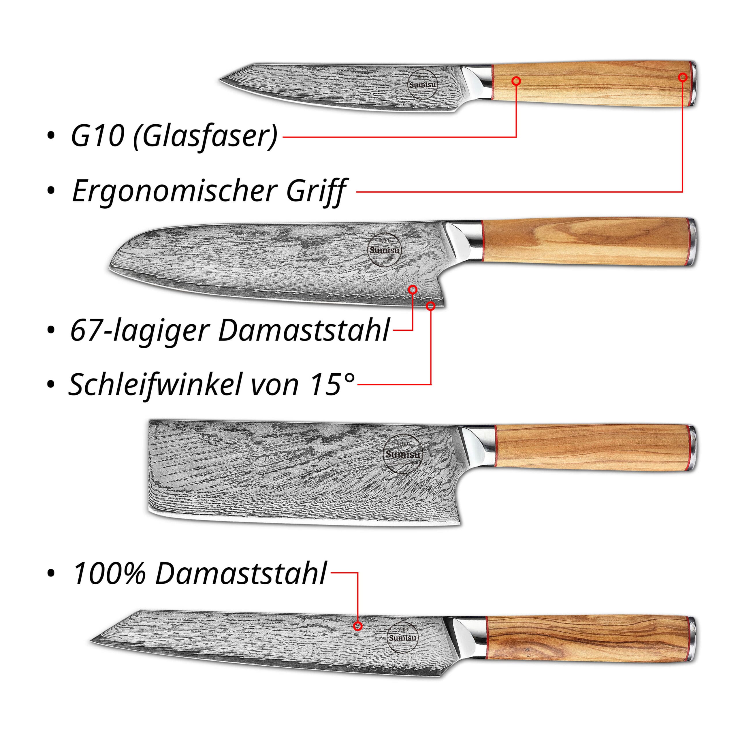 Sumisu Knives 4-teilig Wood - Hobbykoch USP Sumisu Knives 4-teilig Wood - Hobbykoch USP
