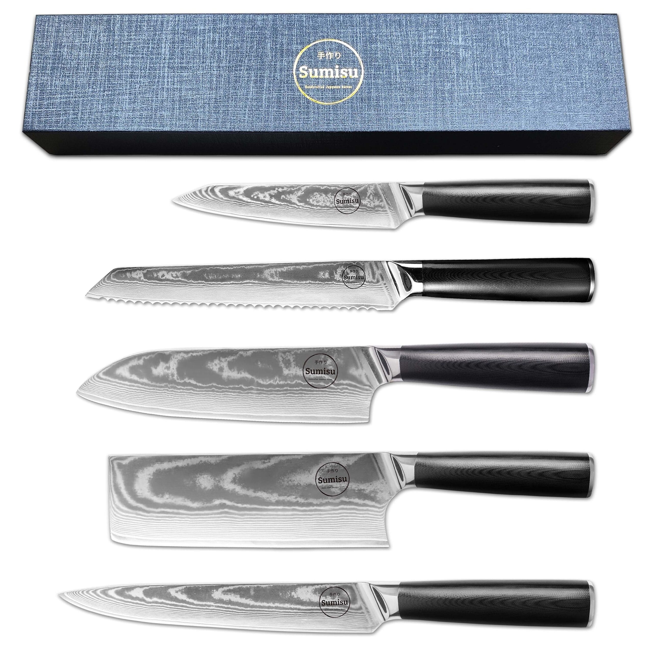 Sumisu Knives 5-teilig Black inkl. Brotmesser mit Verpackung