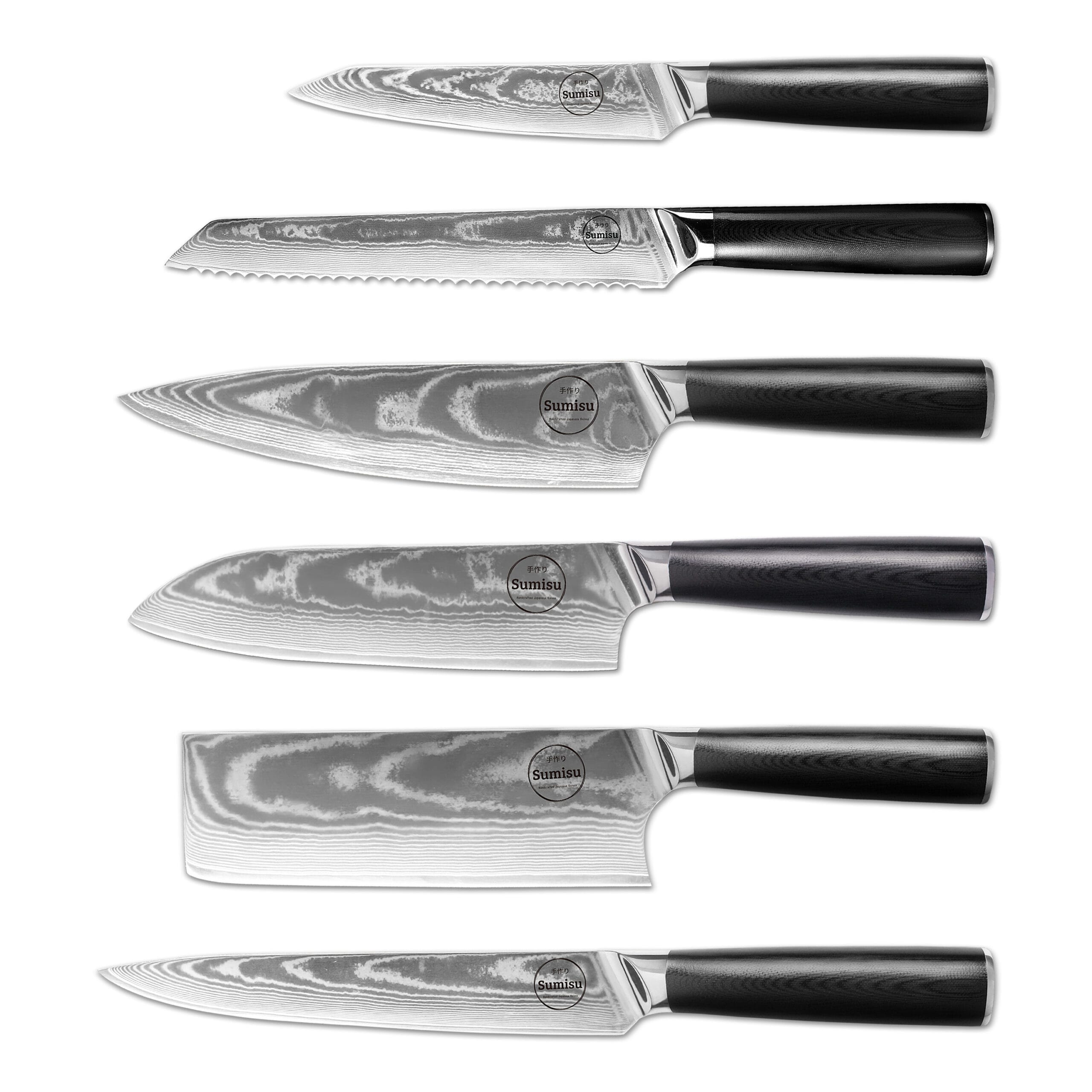 Sumisu Knives 6-teilig Black liegend