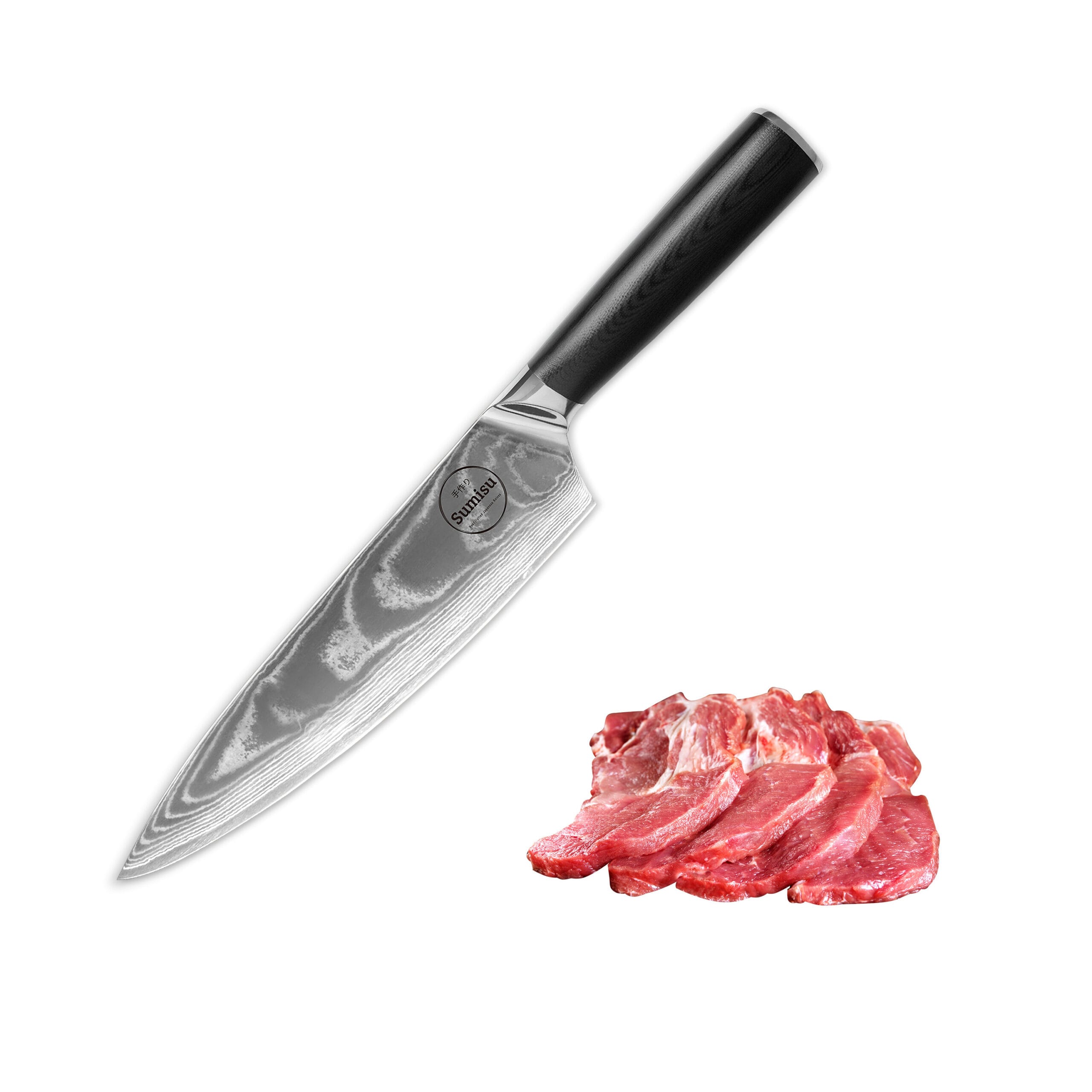 Sumisu Knives Kiritsuke Black mit Fleisch