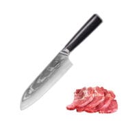 Sumisu Knives Santoku Black mit Fleisch