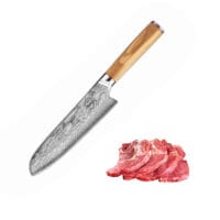 Sumisu Knives Santoku Wood mit Fleisch